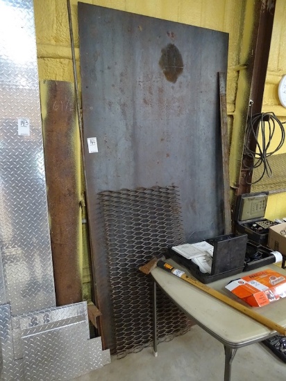 (2) SHEETS 4X8 PLATE, (2) PIECES 4X4 PLATE ALL 1/8” & (3) PIECES MISC. EXPANDED METAL