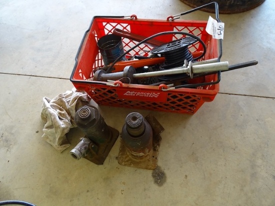 Slide Hammers, Pipe Wrenches & Misc. In Red Basket X1