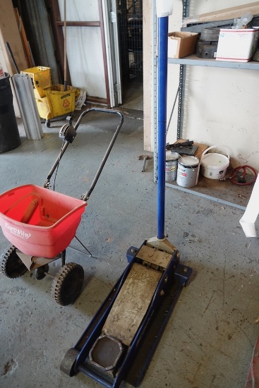 3 ½-TON FLOOR JACK (MISSING ONE WHEEL)