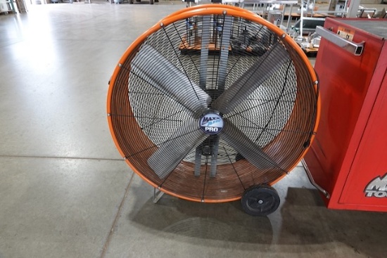 Max Air Pro 42” Barrel Fan-Belt Driven, 2 Speed, Needs New Bearings
