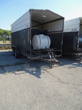16-FOOT TANDEM AXEL WITH COVERED TOP, PORTA-COOLER & BENCHES.