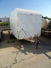 10-FOOT ENCLOSED CARGO TRAILER, SINGLE AXEL, W/CONTENTS.