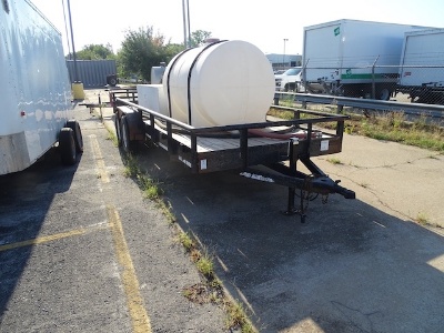 20-Foot Tandem Axle Heavy-Duty Trailer W/ 500-Gallon Water Tank, Misc. Fuel Tank & Gas-Powered Pump.
