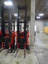 2015 RAYMOND ELECTRIC STAND-UP FORKLIFT MODEL #750-R45TT