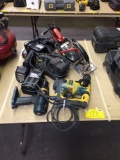 DEWALT ROTOHAMMER/RYOBI DRILL/ROTOZIP SPIRAL SAW/SANDER/SKILSAW/BATTERY CHARGERS