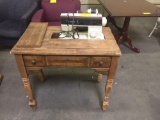 SEWING TABLE WITH SINGER SEWING MACHINE