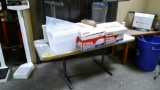 TABLES/PLASTIC TOTES/MISC OFFICE SUPPLIES