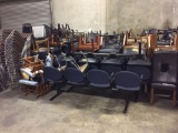 LOT OF WAITING ROOM CHAIRS/STACKABLE CHAIRS/BENCHES