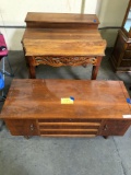 WODDEN CHEST WITH TABLES