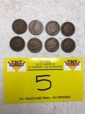 EIGHT INDIANHEAD PENNIES: 1879, 1880, 1882, 1883, 1884, 2-1888 AND 1889