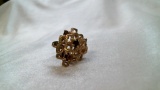 9.0 grams 14K YG ring with garnet Yellow plated Seiko quartz watch Silver cuff bracelet with