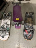 LONGBOARD AND 2 SKATEBOARDS