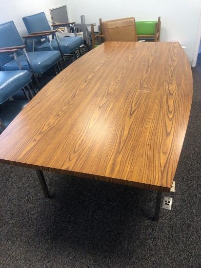 CONFERENCE TABLE AND CHAIRS.