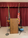 Podium, Flags and Mics/Stands