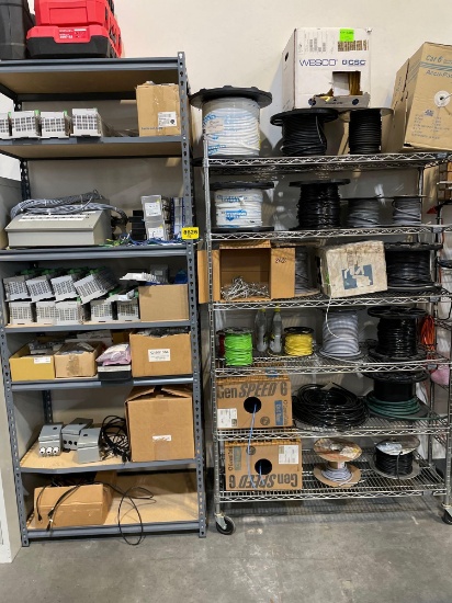 (2) Adjustable Shelving Units, Wire and Misc