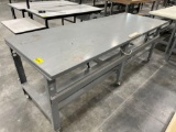 8ft long Work Table w/ Casters