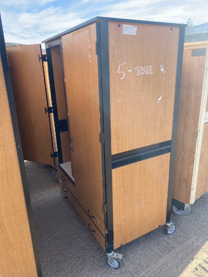WOOD ROLLING CABINET