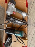 PORTER NAIL GUN / MAKITA GRINDER AND BATTERY