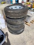 4- FIRESTONE LT275/70R18 TIRES AND RIMS