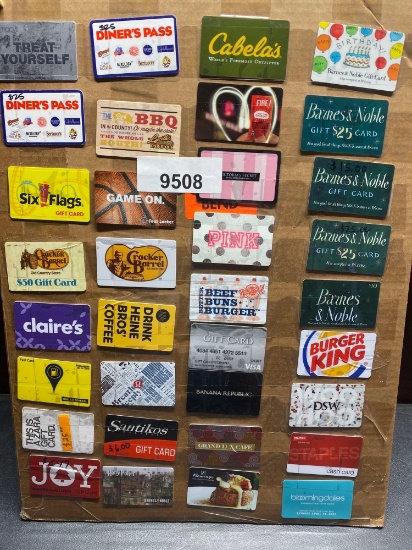 GIFT CARDS OF UNKNOWN VALUE