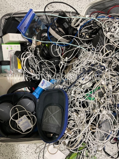Bag w/ Headphones and Electronics