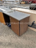 Cabinet, basketball stand and sink