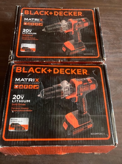 2- Black & Decker 20V Drill and Drivers