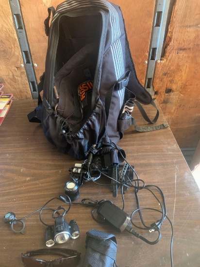 Backpack / Sunglasses and 2- Headlamps