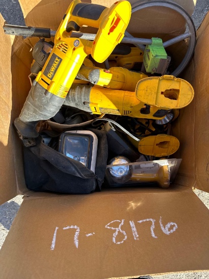 Box of Cordless Tools and Misc.