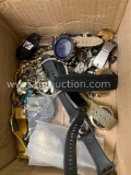 Box w/ watches, jewelry and sports memorabilia