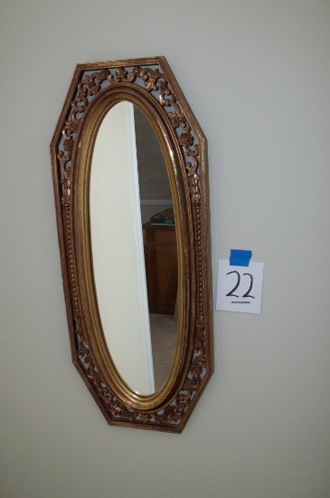 Vintage Dart Ind Plastic Frame Oval Mirror.