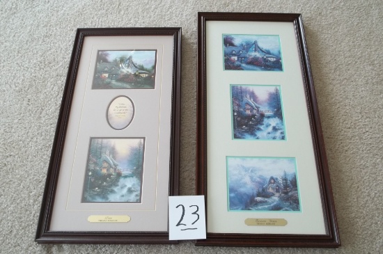 Thomas Kinkade Pair Of Framed Wall Art Prints