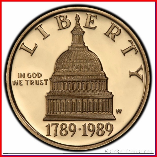 1989 W Congress $5 Dollar Gold Coin