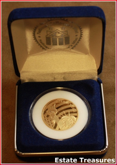 2011 Statue Of Liberty $25 Gold Coin From Cook Islands 1/2 Oz. .24 Gold