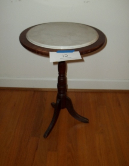Small Wood 3 Leg Stand With Marble Topper