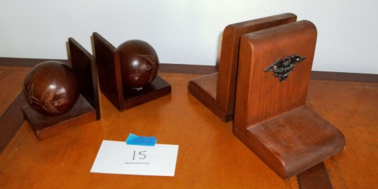 Pair Of Vintage Wooden Book Ends.