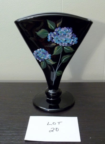 Painted Fenton Vase By M. Mihaliak