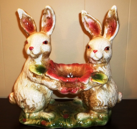 Vintage Cute Ceramic Bunnies Figurine