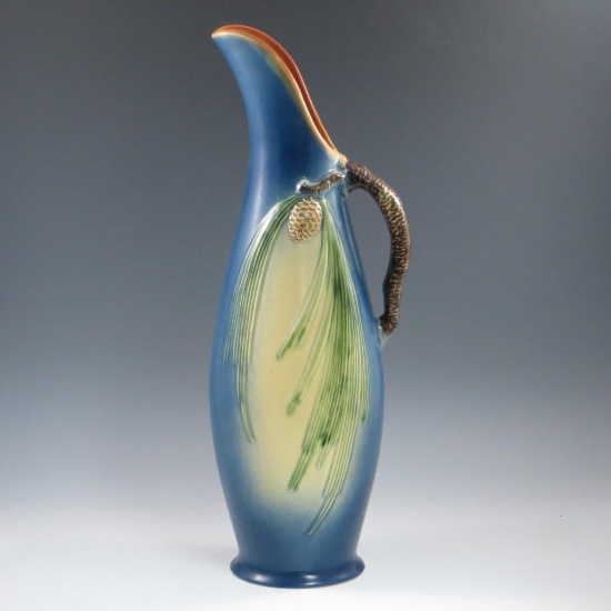 Roseville Blue Pine Cone Ewer - Mint