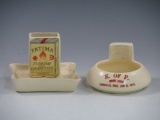 Roseville Creamware Ashtrays (2)