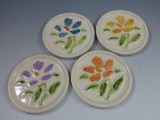 Pottery Floral Round Tiles (4)