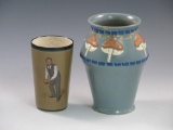 Roseville Aztec Vase & Pottery Cup