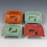 Roseville Silhouette Ashtrays (4)