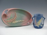 Roseville Foxglove Tray & Vase