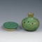 Pottery Green Flower Holders (2)