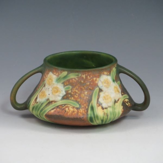 Roseville Jonquil Handled Vase - Mint w/ label