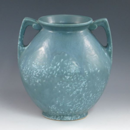 Roseville Carnelian Handled Vase