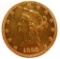 US $10.00 LIBERTY HEAD GOLD COIN 1895