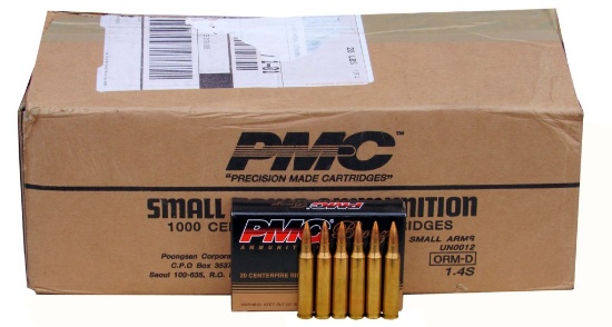 AMMO - .223 PMC 50 BOXES, 20 ROUNDS EACH, 55 gr FMG