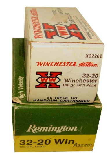 AMMO - .32-20 - 2 BOXES, 50 ROUNDS EACH